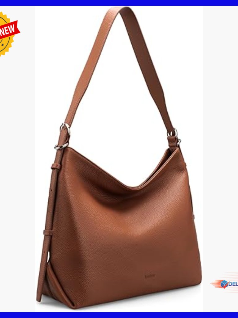 Genuine Leather Crossbody Hobo Bag With Adjustable Strap, Large Capacity
